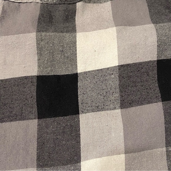 Black and White Plaid Eddie Bauer Hooded Button Up Shirt - Picture 3 of 10